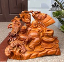 Tượng Phật Di Lặc Gỗ Hương Cao 45 Ngang 33 Sâu 25 (cm)