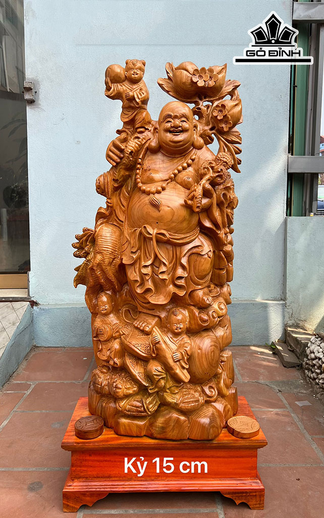 Tượng Phật Di Lặc Gỗ Ngọc Am Cao 102 Ngang 41 Sâu 22 (cm)