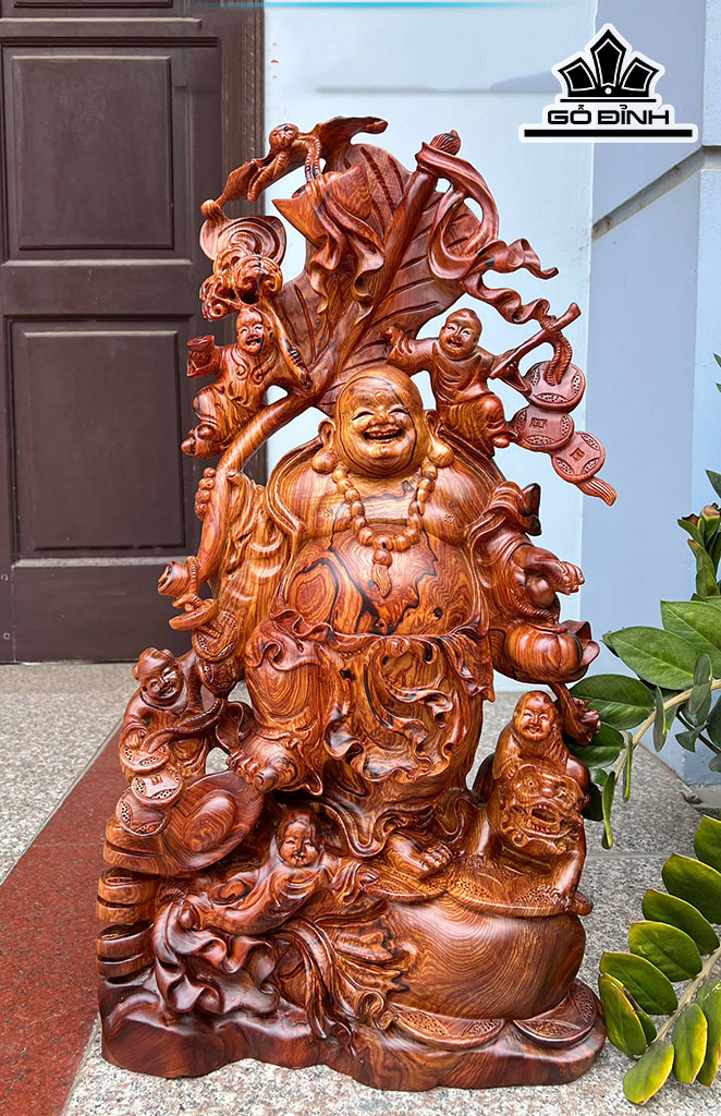 Tượng Phật Di Lặc Ngũ Phúc Gỗ Cẩm Cao 71 Ngang 36 Sâu 24 (cm)