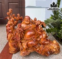 Tượng Phật Di Lặc Ngũ Phúc Gỗ Hương Cao 51 Ngang 62 Sâu 37 (cm)