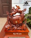 Tượng Song Mã Uyên Ương Gỗ Cẩm Cao 64 Ngang 48 Sâu 20 (cm)