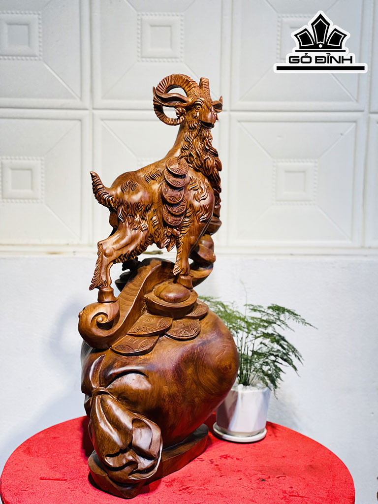 Tượng Nhất Dương Gỗ Hương Cao 68 Ngang 40 Sâu 25 (cm)