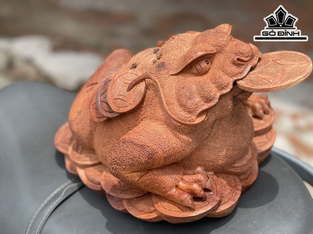 Tượng Thiềm Thừ Gỗ Hương Cao 23 Ngang 29 Sâu 33 (cm)