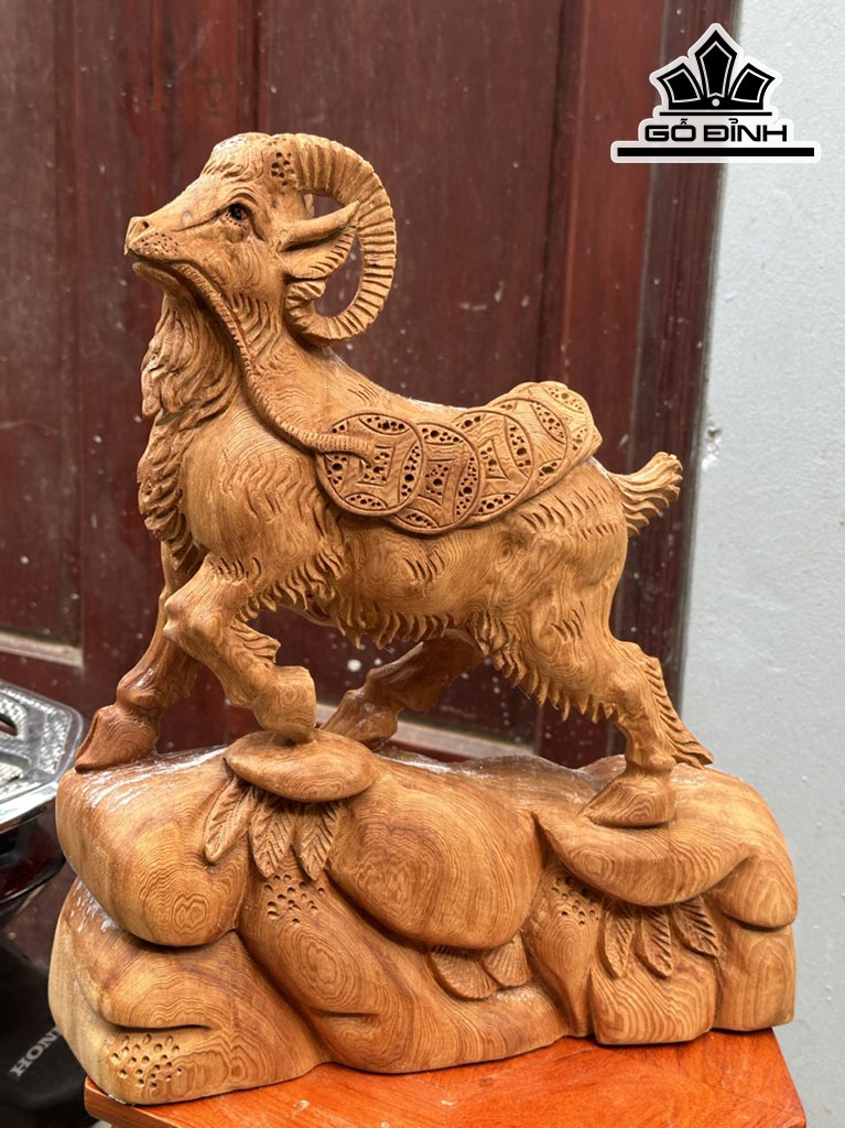 Tượng Nhất Dương Gỗ Ngọc Am Cao 40 Ngang 32 Sâu 11 (cm)