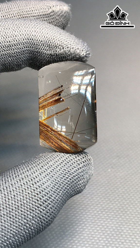 Mặt Dây Chuyền Đá Thạch Anh Tóc Nâu Cao 35 Ngang 21,8 Sâu 13 (mm) 19gr