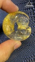 Mặt Dây Chuyền Quan Âm Tọa Nguyệt Đá Thạch Anh Tóc Vàng Cao 39 Ngang 37 Sâu 13 (mm) 21gr