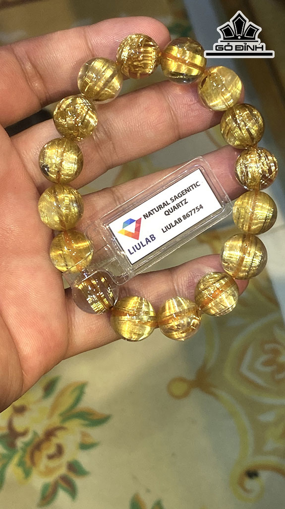 Vòng Tay Đá Thạch Anh Tóc Vàng Đường Kính Hạt 13,41-12,51 (mm) 238.79cts