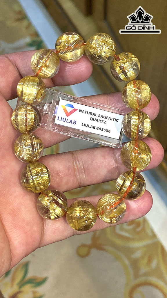Vòng Tay Đá Thạch Anh Tóc Vàng Đường Kính Hạt 14,72-14,00 (mm) 306.64cts