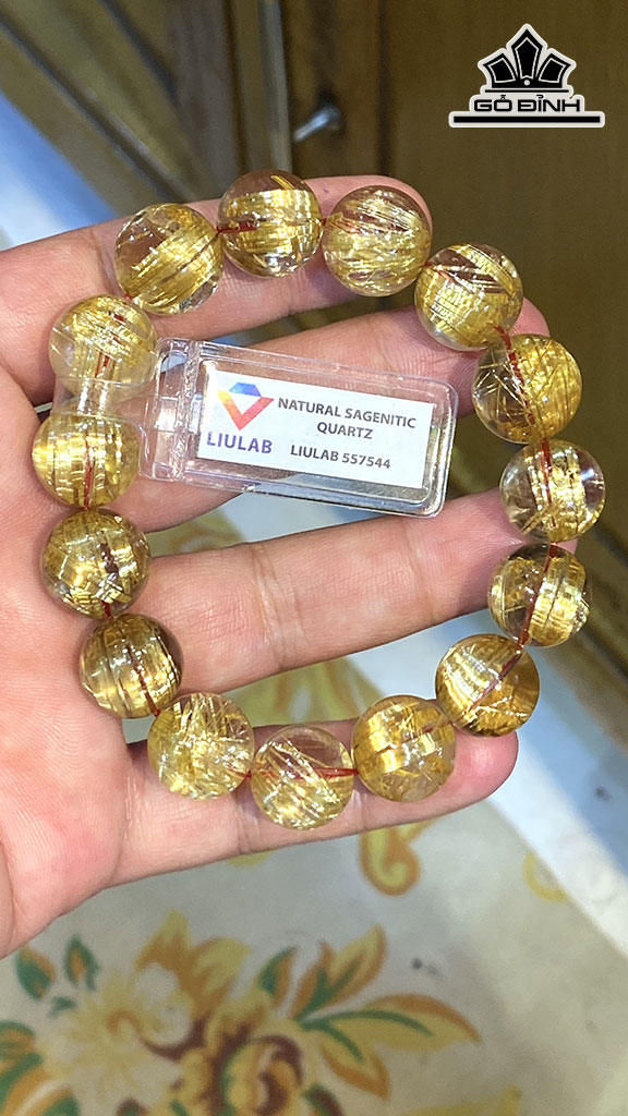 Vòng Tay Đá Thạch Anh Tóc Vàng Đường Kính Hạt 14,94-14,04 (mm) 319.81cts