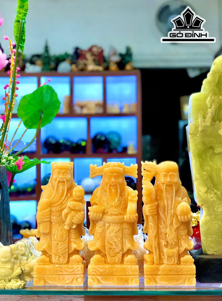 Bộ Phúc Lộc Thọ Đá Thạch Anh Cao 30 (cm)