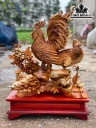 Tượng Gà Phong Thủy Gỗ Hương Cao 86 Ngang 65 Sâu 30 (cm)