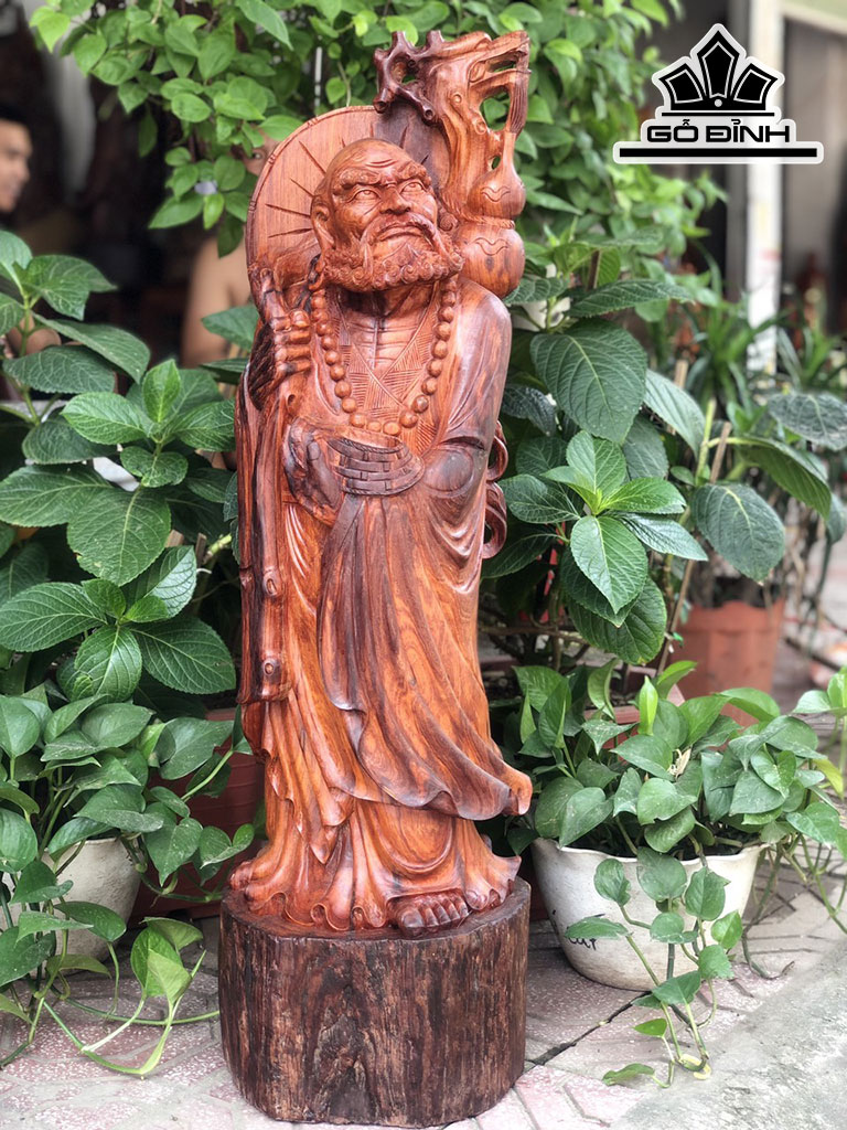 Tượng Đạt Ma Sư Tổ Gỗ Cẩm Cao 81 Ngang 25 Sâu 23 (cm)