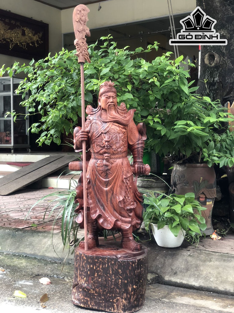 Tượng Quan Công Gỗ Cẩm Cao 102 Ngang 35 Sâu 33 (cm)