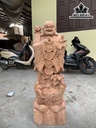 Tượng Phật Di Lặc Gỗ Hương Cao 100 Ngang 34 Sâu 30 (cm)