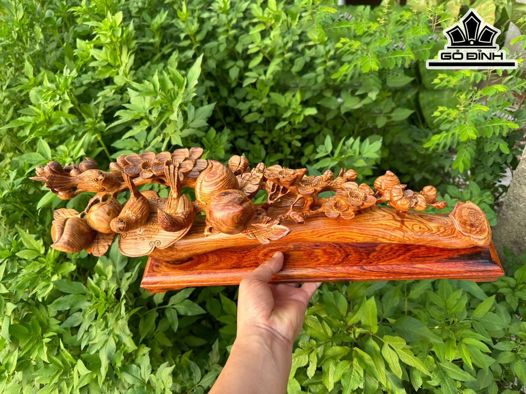 Cầu Như Ý Mai Điểu Gỗ Cẩm Cao 19 Ngang 56 Sâu 15 (cm)