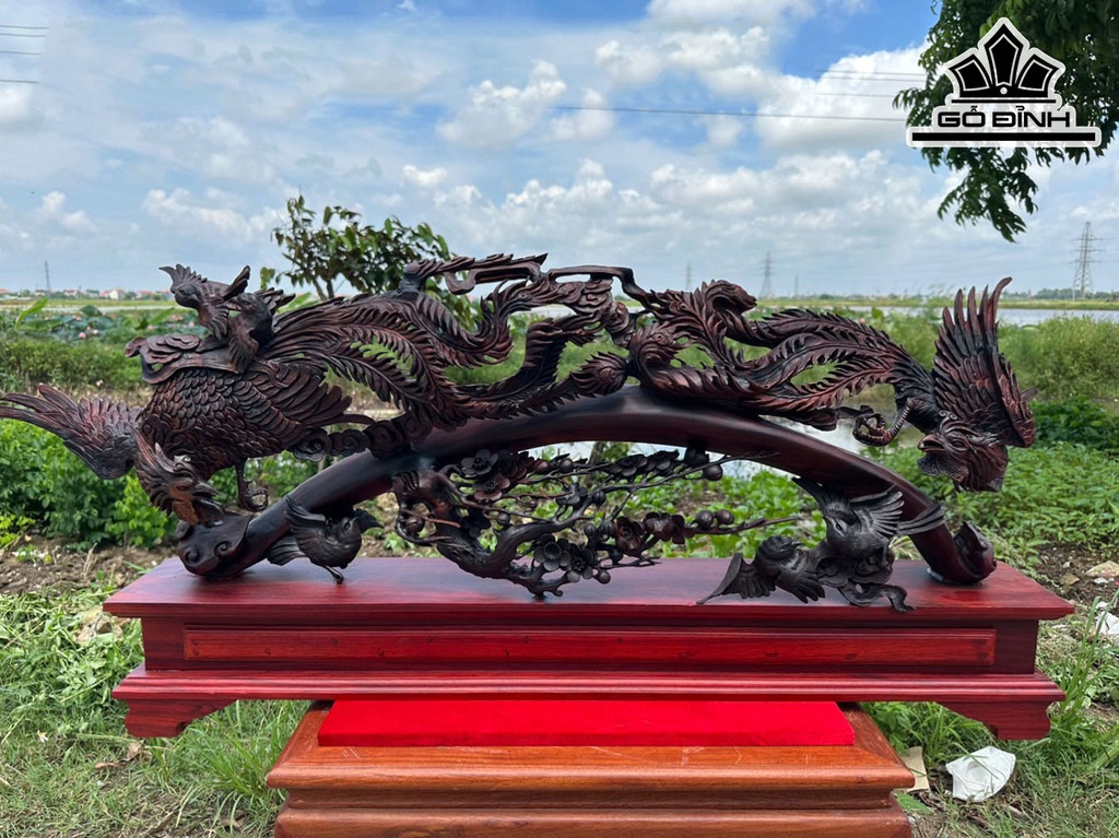Tượng Chim Gỗ Trắc Cao 51 Ngang 119 Sâu 17 (cm)