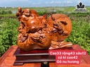 Tượng Phật Di Lặc Gỗ Nu Hương Cao 33 Ngang 43 Sâu 12 (cm)