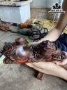 Tượng Thiềm Thừ Gỗ Hương Cao 13 Ngang 35 Sâu 13 (cm)
