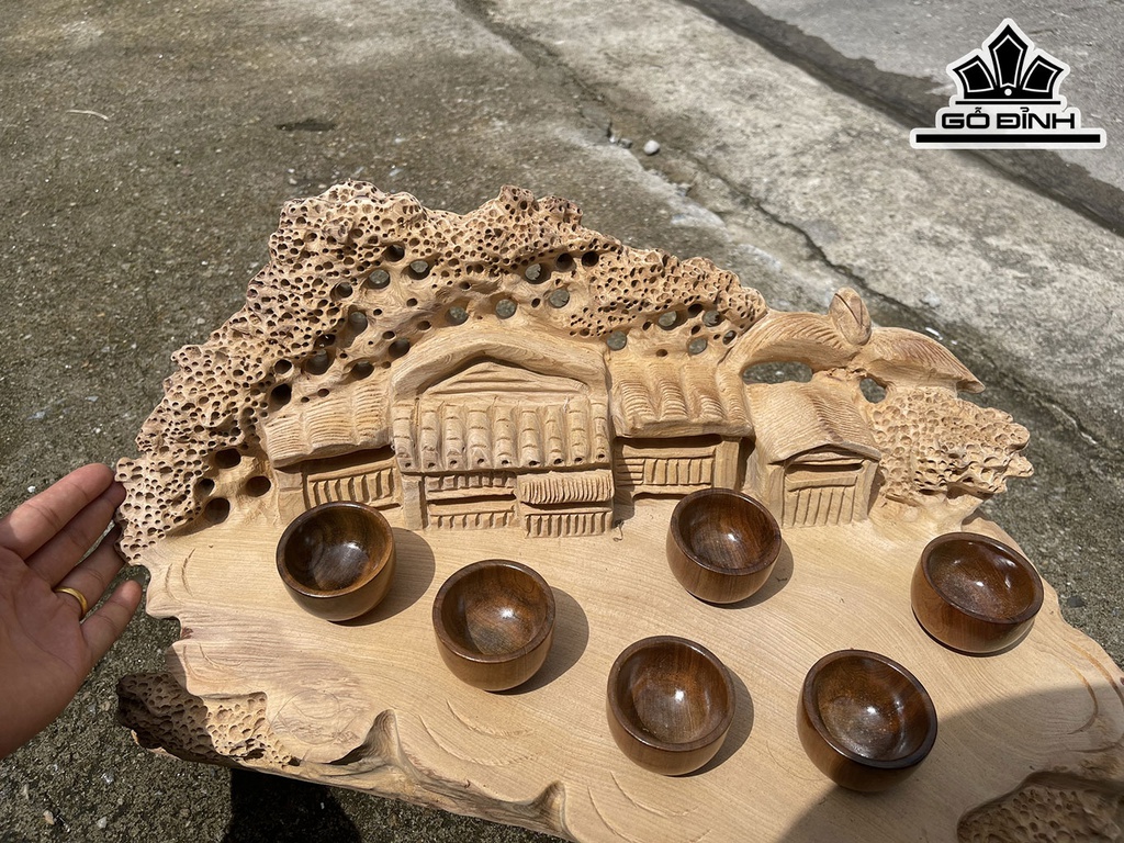 Khay Trà Gỗ Ngọc Am Ngang 58 Cao 34 Sâu 26 (cm)