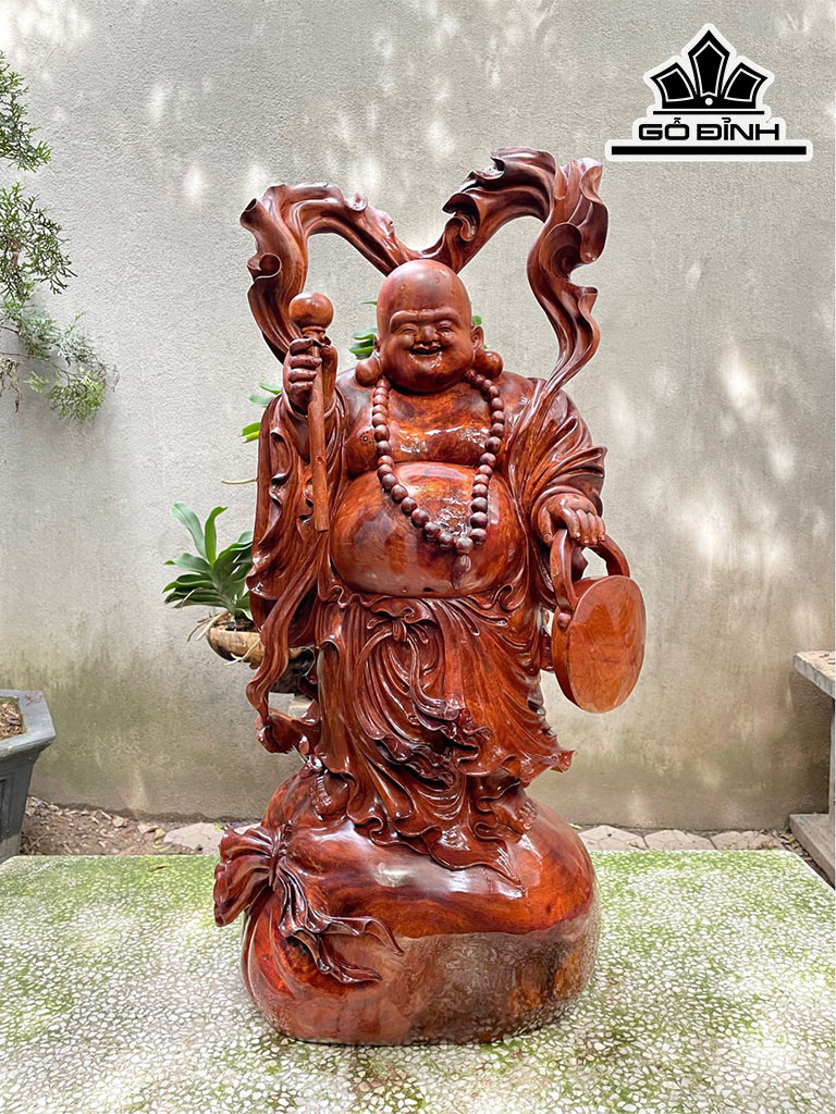 Tượng Phật Di Lặc Gỗ Sụn Hương Cao 95 Ngang 46 Sâu 30 (cm)