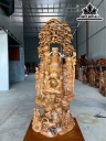 Tượng Phúc Lộc Thọ (Tam Đa) Gỗ Bách Xanh Cao 115 Ngang 46 Sâu 28 (cm)