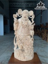 Tượng Thần Tài Gỗ Ngọc Am Cao 100 Ngang 43 Sâu 25 (cm)
