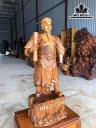 Tượng Trần Quốc Tuấn Gỗ Bách Xanh Cao 100 Ngang 40 Sâu 30 (cm)
