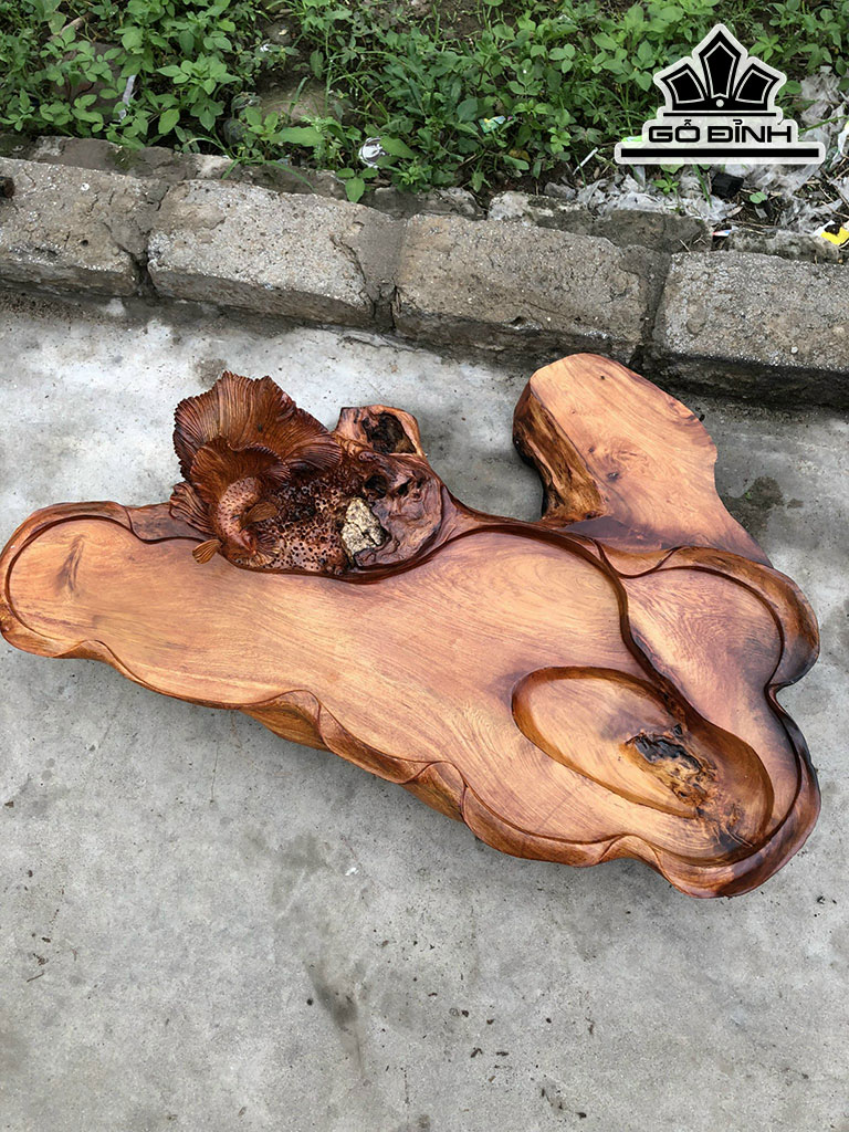 Khay Trà Gỗ Hương Cao 26 Ngang 80 Sâu 55 (cm)