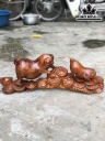 Tượng Heo Mẫu Tử Gỗ Hương Cao 60 Ngang 22 Sâu 15 (cm)