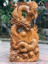 Tượng Nhất Long Gỗ Ngọc Am Cao 85 Ngang 47 Sâu 14 (cm)