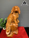 Tượng Chó Gỗ Hương Cao 71 Ngang 33 Sâu 26 (cm)