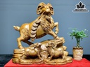 Tượng Dê Phong Thủy Gỗ Hương Cao 52 Ngang 52 Sâu 26 (cm)
