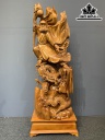 Tượng Đạt Ma Sư Tổ Gỗ Ngọc Am Cao 156 Ngang 56 Sâu 32 (cm)