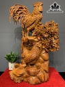 Tượng Gia Đình Gà Gỗ Hương Cao 90 Ngang 55 Sâu 29 (cm)