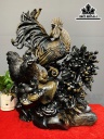 Tượng Gia Đình Gà Gỗ Mun Sừng Cao 65 Ngang 50 Sâu 24 (cm)