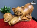 Tượng Heo Phong Thủy Gỗ Hương Cao 33 Ngang 50 Sâu 21 (cm)