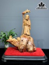 Tượng La Hán Trường Mi Gỗ Hương Cao 70 Ngang 50 Sâu 30 (cm)