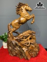 Tượng Ngựa Phong Thủy (Nhất Mã Phi Thiên) Gỗ Bách Xanh Cao 66 Ngang 43 Sâu 24 (cm)