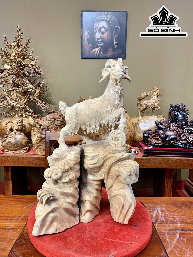 Tượng Nhất Dương Gỗ Ngọc Am Cao 62 Ngang 35 Sâu 28 (cm)