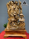 Tượng Phật Bà Quan Âm Gỗ Bách Xanh Cao 83 Ngang 46 Sâu 20 (cm)