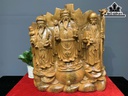Tượng Phúc Lộc Thọ (Tam Đa) Gỗ Ngọc Am Cao 56 Ngang 51 Sâu 16 (cm)