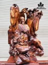 Tượng Gia Cát Lượng Gỗ Cẩm Cao 68 Ngang 52 Sâu 40 (cm)