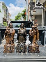 Tượng Phúc Lộc Thọ (Tam Đa) Gỗ Mun Hoa Ngang 21 Cao 60 Sâu 15 (cm)