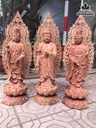 Tượng Tây Phương Tam Thánh Gỗ Hương  Cao 80 Rộng 28 Dày 28 (cm)