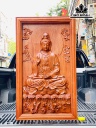 Tranh Phật Bà Quan Âm Gỗ Hương Cao 107 Ngang 57 Sâu 7 (cm)