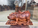 Tượng Heo Phong Thủy Gỗ Cẩm Cao 25 Ngang 47 Sâu 21 (cm)