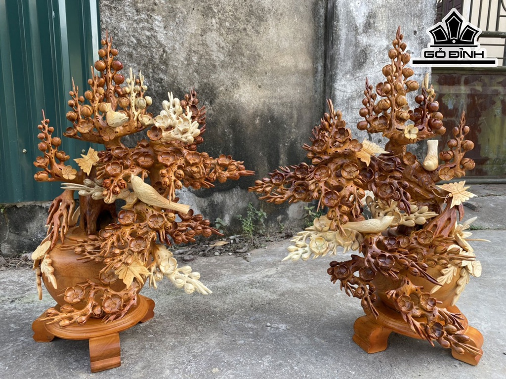Bình Hoa Gỗ Hương Cao 71 Ngang 52 Sâu 35 (cm)