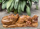 Tượng Chuột Phong Thủy Gỗ Hương Cao 20 Ngang 57 Sâu 15 (cm)