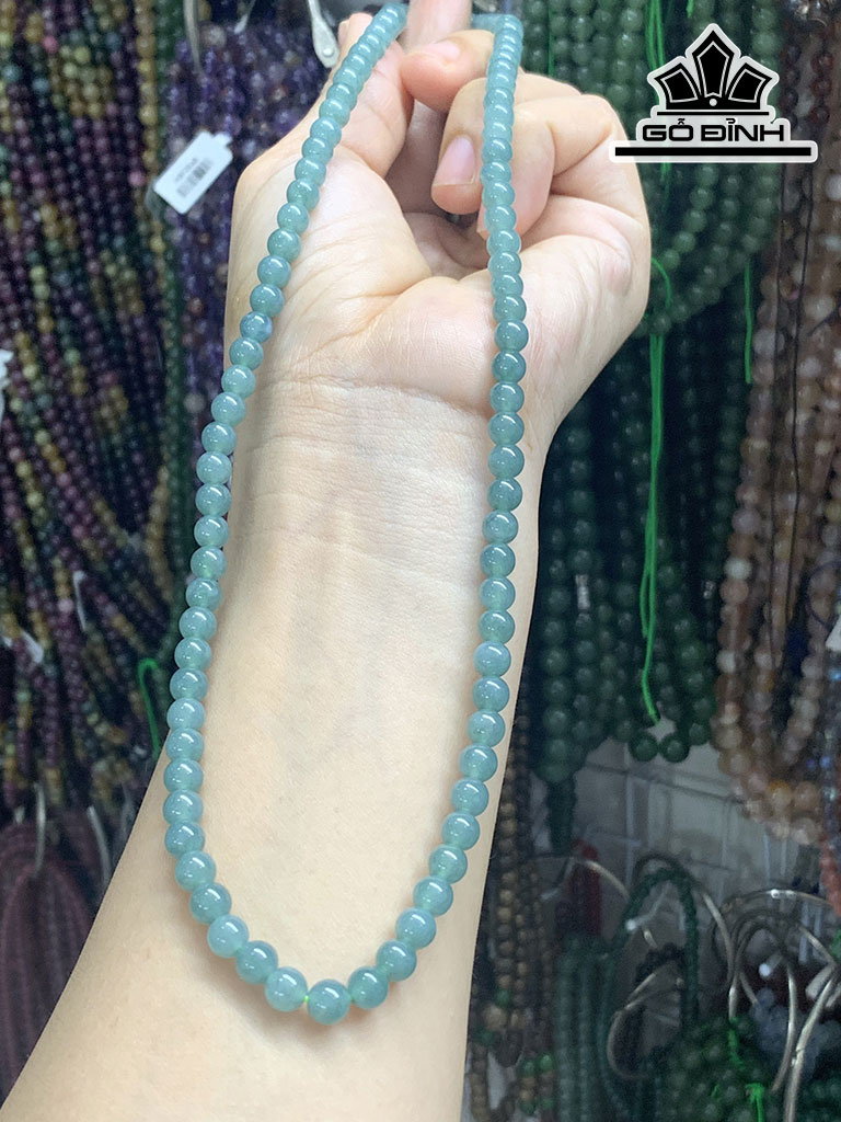 Chuỗi Đá Cẩm Thạch (Jadeite) Đường Kính Hạt 5,5 (mm)