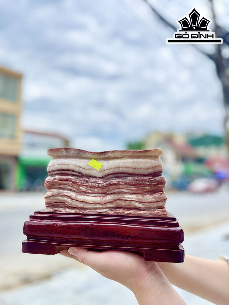 Tác Phẩm Đá Thịt Heo Đá Canxit Cao 16 Ngang 18 (cm) 3,85kg